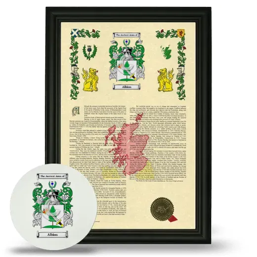 Albion Framed Armorial History and Mouse Pad - Black