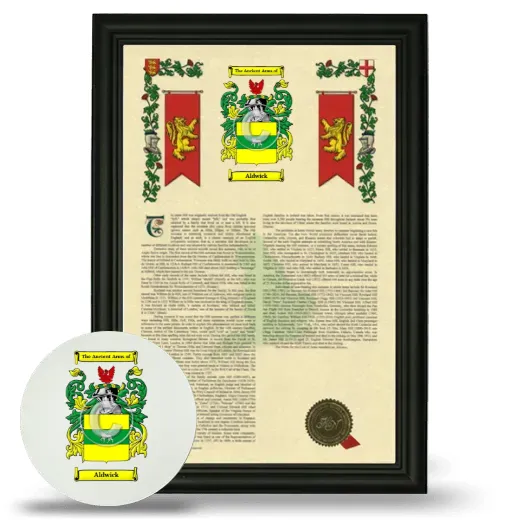 Aldwick Framed Armorial History and Mouse Pad - Black