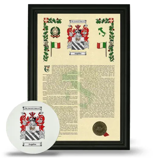 Angelos Framed Armorial History and Mouse Pad - Black