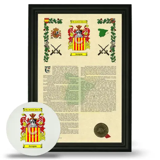 Arragon Framed Armorial History and Mouse Pad - Black