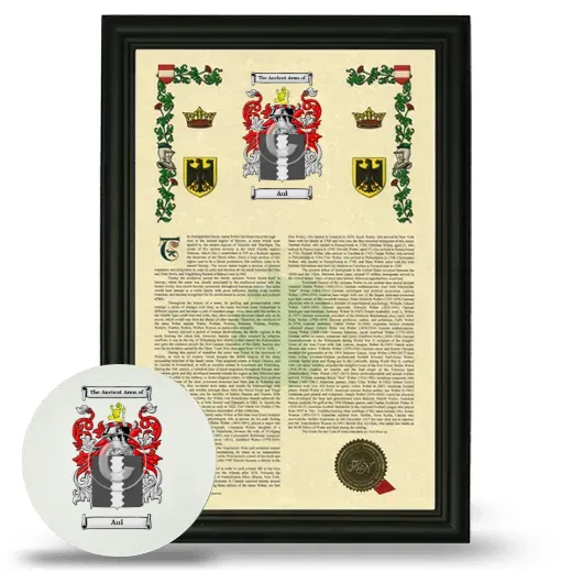 Aul Framed Armorial History and Mouse Pad - Black