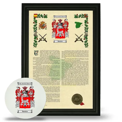 Barerra Framed Armorial History and Mouse Pad - Black