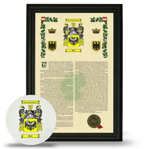 Belo Framed Armorial History and Mouse Pad - Black
