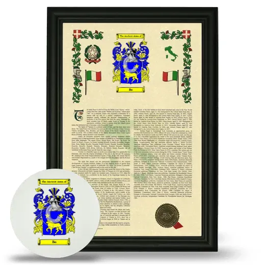 Bo Framed Armorial History and Mouse Pad - Black