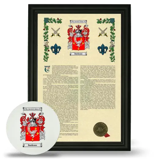 Bordeaux Framed Armorial History and Mouse Pad - Black