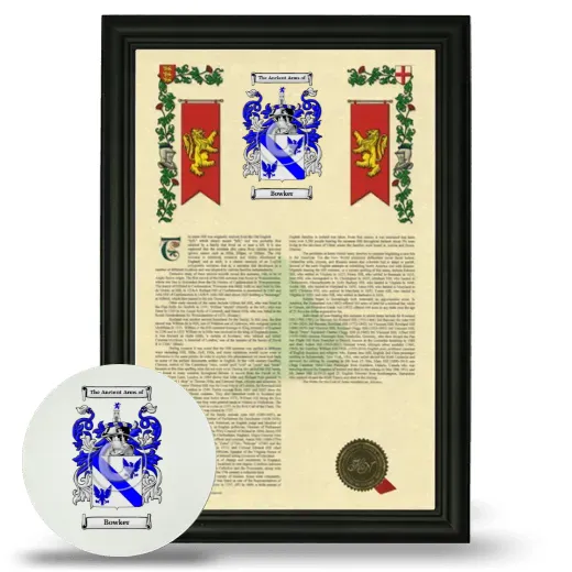 Bowker Framed Armorial History and Mouse Pad - Black