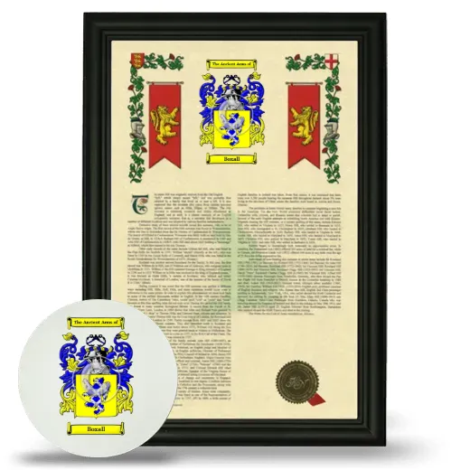 Boxall Framed Armorial History and Mouse Pad - Black