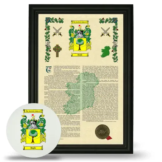 Boyle Framed Armorial History and Mouse Pad - Black