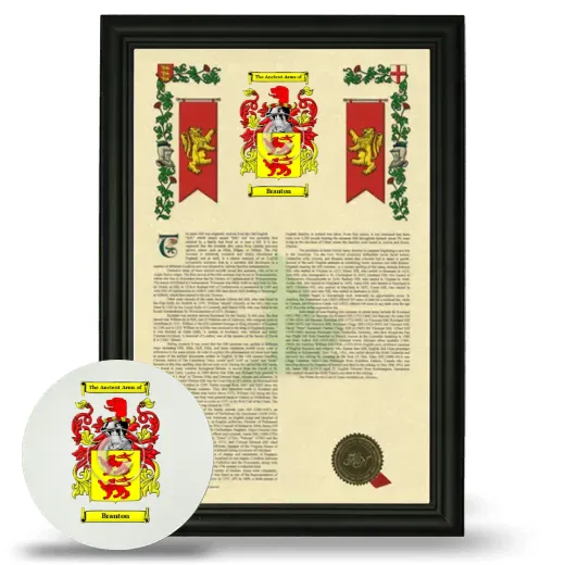 Branton Framed Armorial History and Mouse Pad - Black