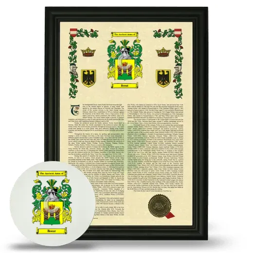Brent Framed Armorial History and Mouse Pad - Black