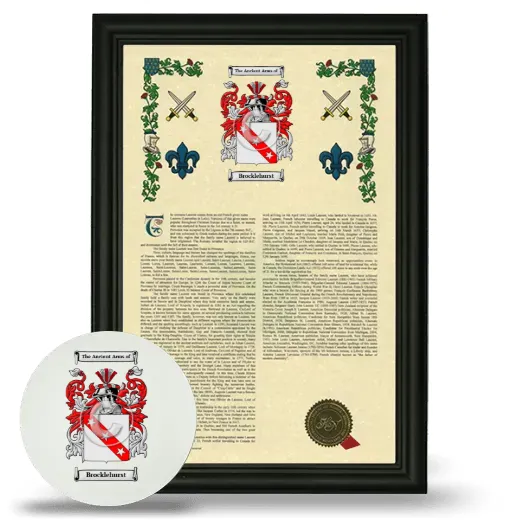 Brocklehurst Framed Armorial History and Mouse Pad - Black