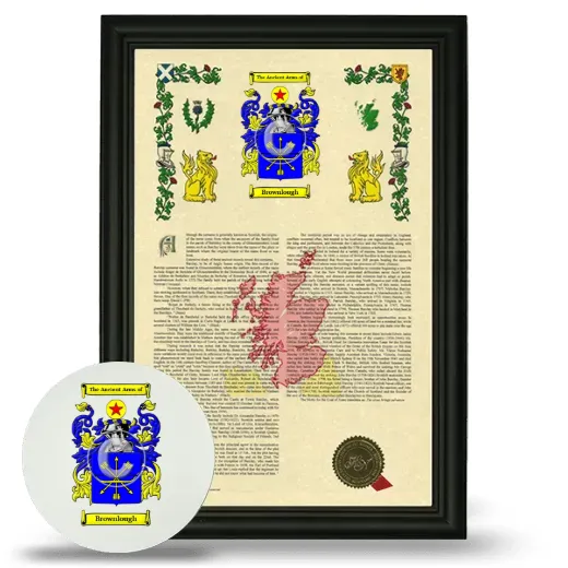 Brownlough Framed Armorial History and Mouse Pad - Black