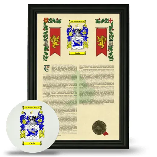 Cards Framed Armorial History and Mouse Pad - Black