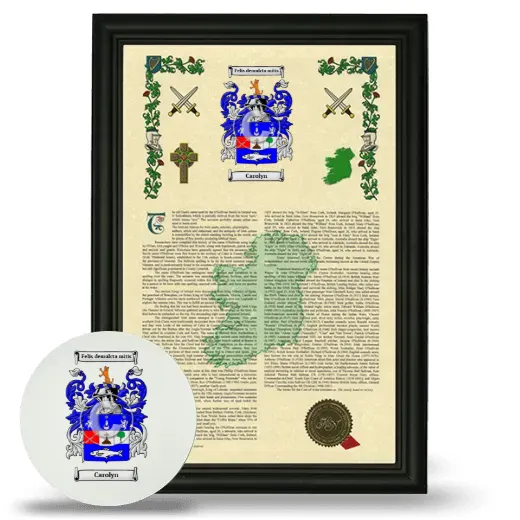 Carolyn Framed Armorial History and Mouse Pad - Black