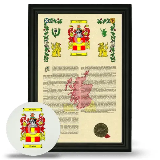 Crosby Framed Armorial History and Mouse Pad - Black