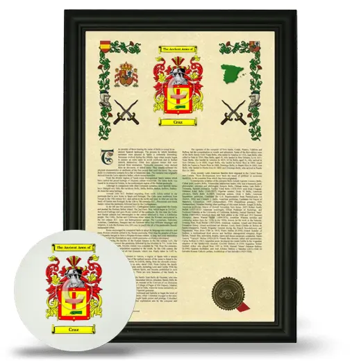 Cruz Framed Armorial History and Mouse Pad - Black