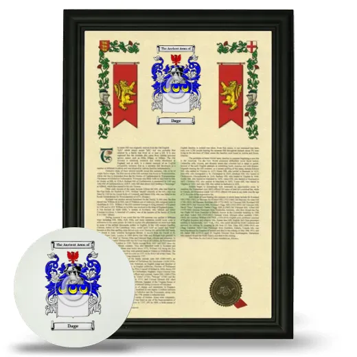 Dage Framed Armorial History and Mouse Pad - Black