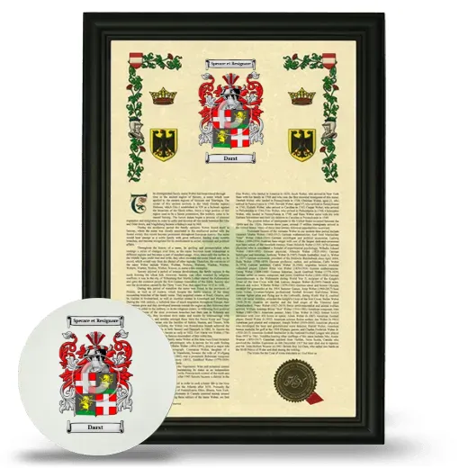Darst Framed Armorial History and Mouse Pad - Black