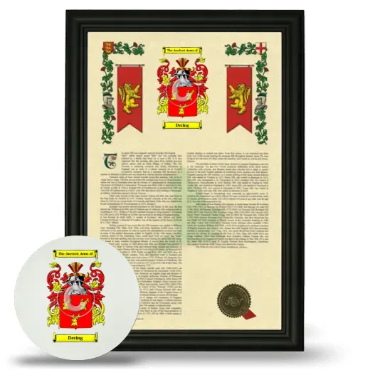 Dering Framed Armorial History and Mouse Pad - Black