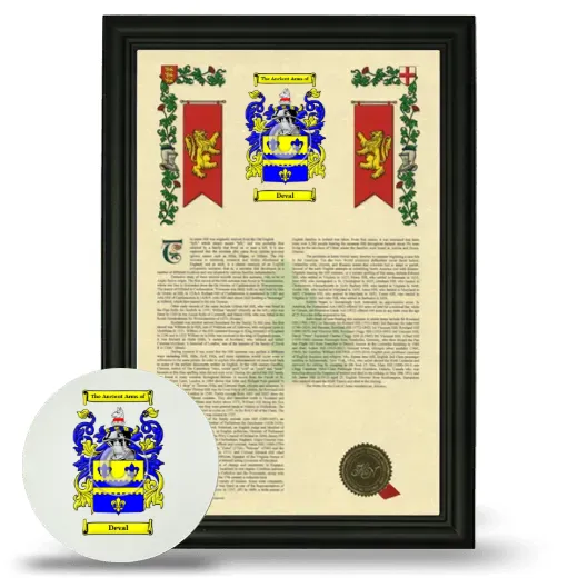 Deval Framed Armorial History and Mouse Pad - Black
