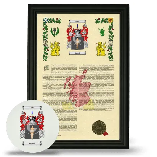 Deyell Framed Armorial History and Mouse Pad - Black
