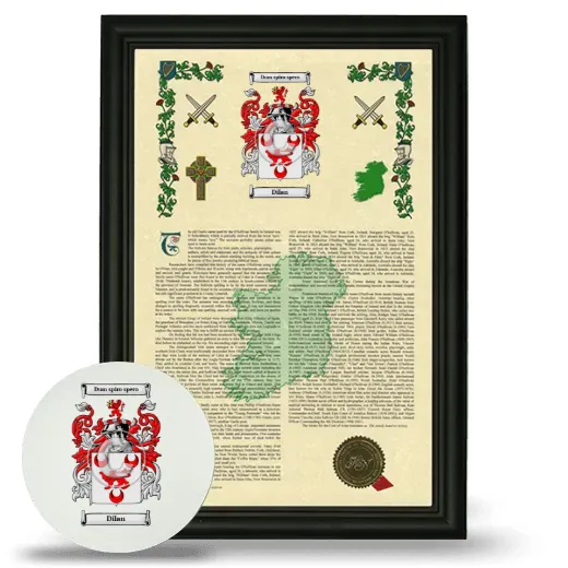 Dilan Framed Armorial History and Mouse Pad - Black