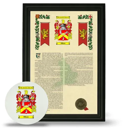 Ellison Framed Armorial History and Mouse Pad - Black