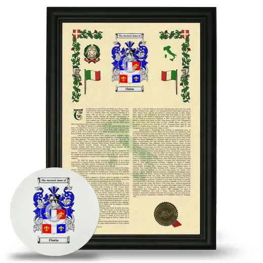 Florin Framed Armorial History and Mouse Pad - Black
