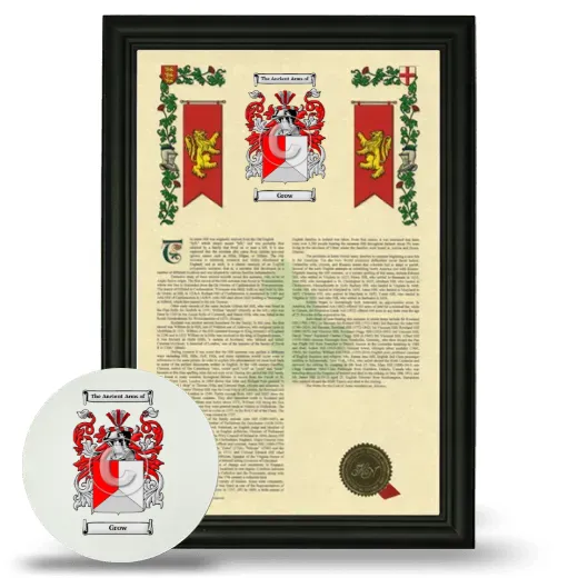 Grow Framed Armorial History and Mouse Pad - Black