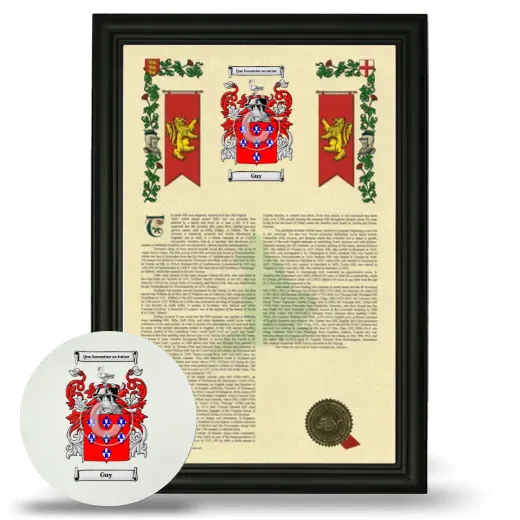 Guy Framed Armorial History and Mouse Pad - Black
