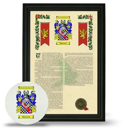 Harewood Framed Armorial History and Mouse Pad - Black