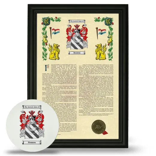 Heuwen Framed Armorial History and Mouse Pad - Black