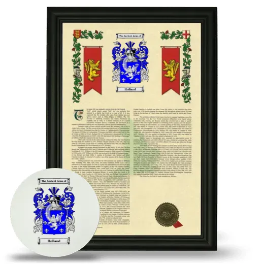 Holland Framed Armorial History and Mouse Pad - Black