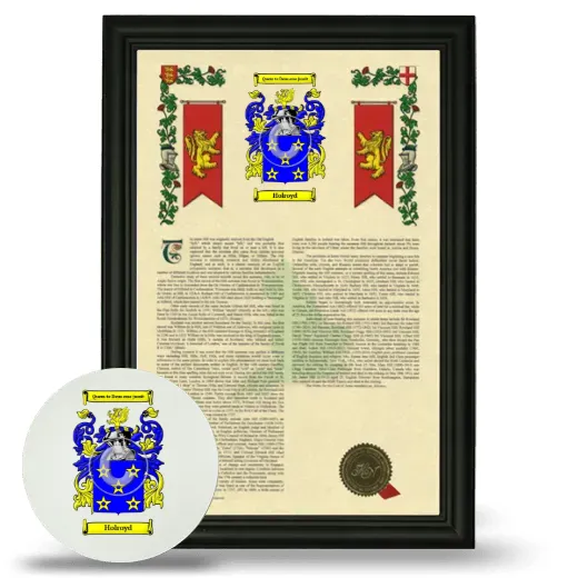Holroyd Framed Armorial History and Mouse Pad - Black