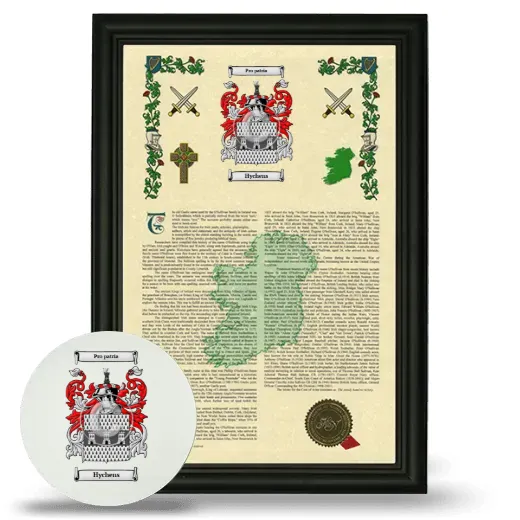 Hychens Framed Armorial History and Mouse Pad - Black