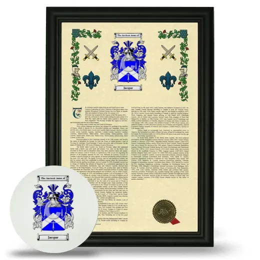 Jacque Framed Armorial History and Mouse Pad - Black