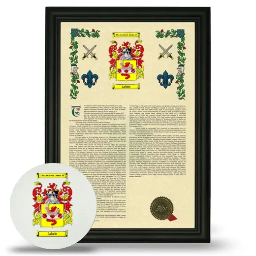 Labrie Framed Armorial History and Mouse Pad - Black