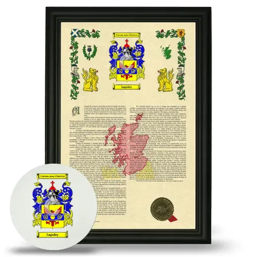 Lapsley Framed Armorial History and Mouse Pad - Black