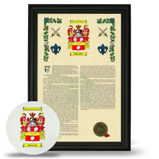 Lebranche Framed Armorial History and Mouse Pad - Black