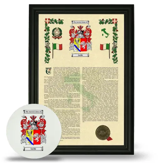 Lechi Framed Armorial History and Mouse Pad - Black