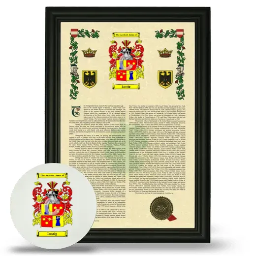 Lustig Framed Armorial History and Mouse Pad - Black