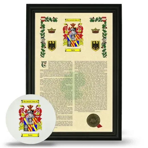 Lutz Framed Armorial History and Mouse Pad - Black