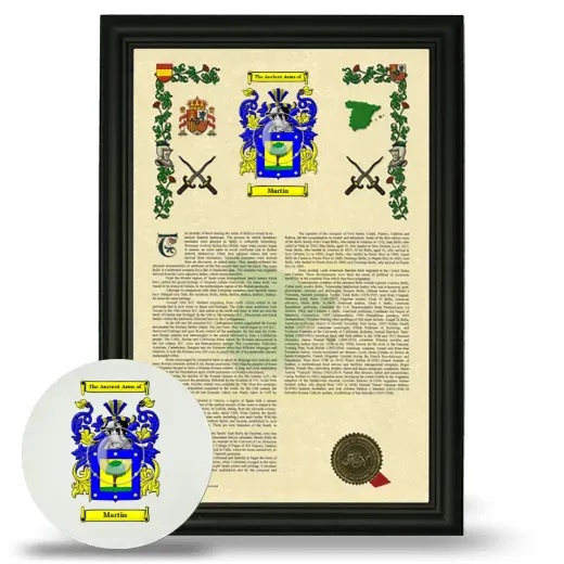 Martin Framed Armorial History and Mouse Pad - Black
