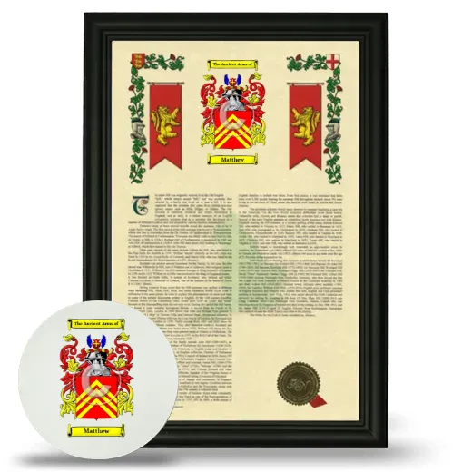 Matthew Framed Armorial History and Mouse Pad - Black