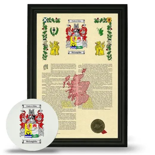 McLaughlin Framed Armorial History and Mouse Pad - Black