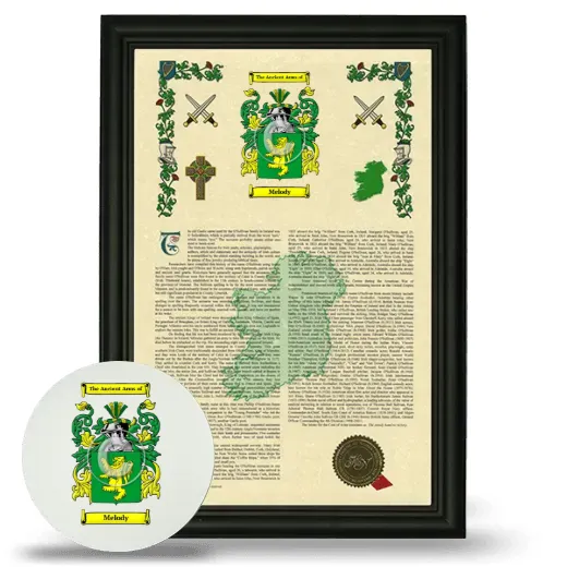 Melody Framed Armorial History and Mouse Pad - Black