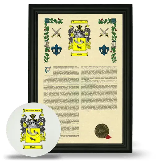 Merle Framed Armorial History and Mouse Pad - Black