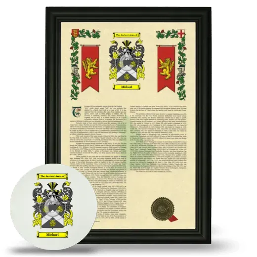 Michael Framed Armorial History and Mouse Pad - Black