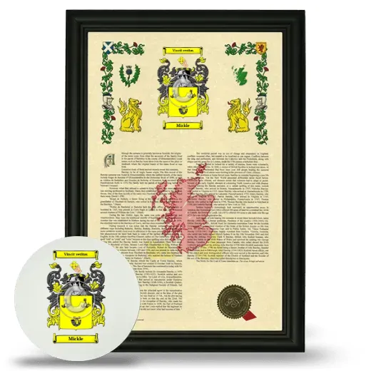 Mickle Framed Armorial History and Mouse Pad - Black