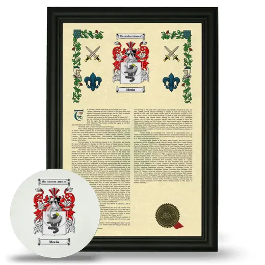 Morin Framed Armorial History and Mouse Pad - Black